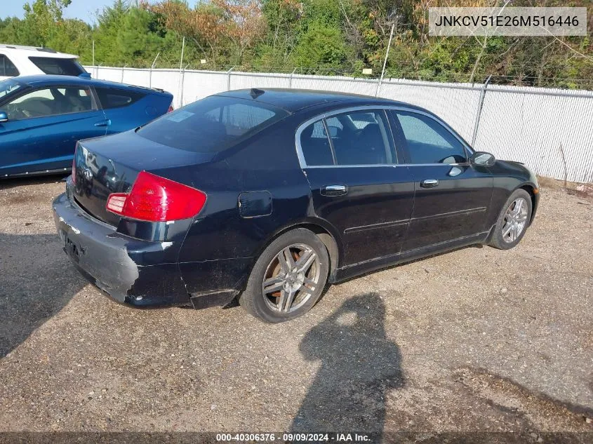 2006 Infiniti G35 VIN: JNKCV51E26M516446 Lot: 40306376