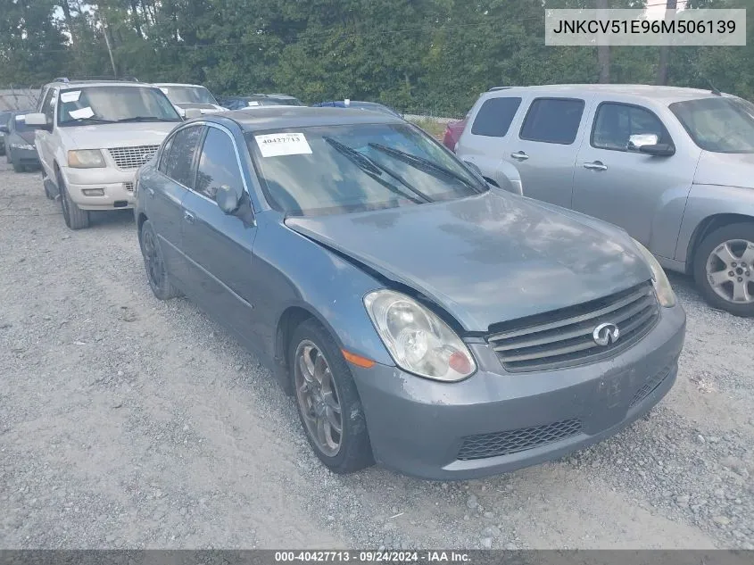 2006 Infiniti G35 VIN: JNKCV51E96M506139 Lot: 40427713