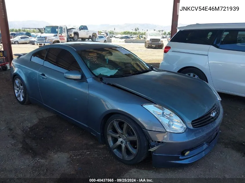 2006 Infiniti G35 VIN: JNKCV54E46M721939 Lot: 40437565