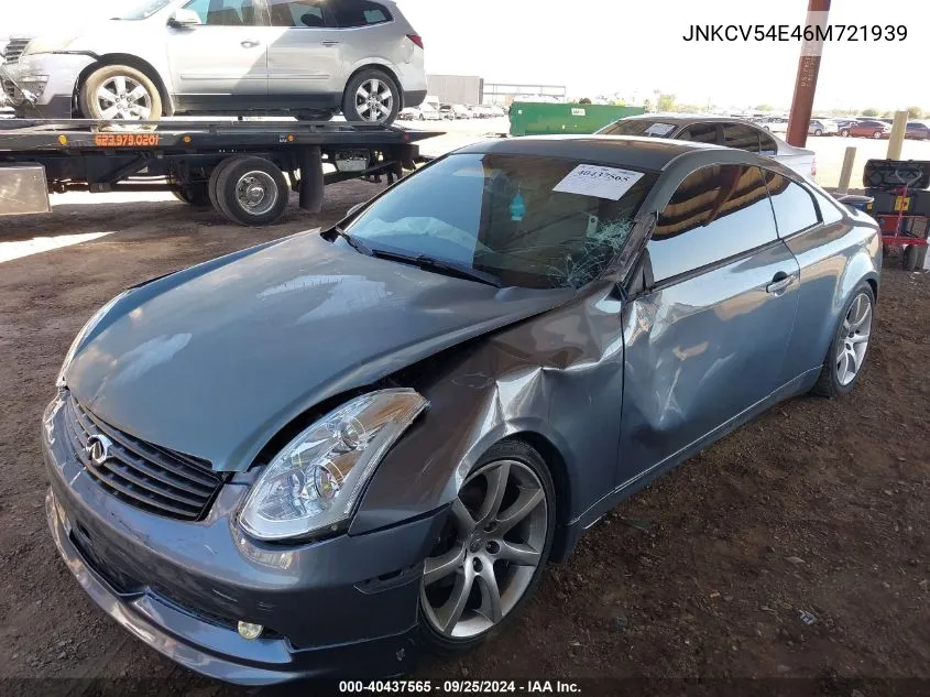 2006 Infiniti G35 VIN: JNKCV54E46M721939 Lot: 40437565