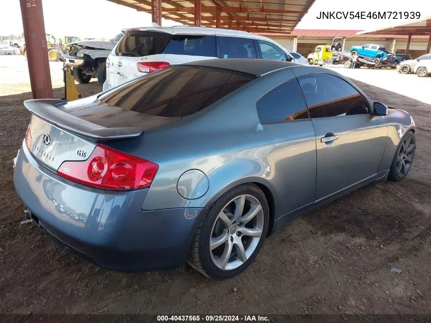 2006 Infiniti G35 VIN: JNKCV54E46M721939 Lot: 40437565