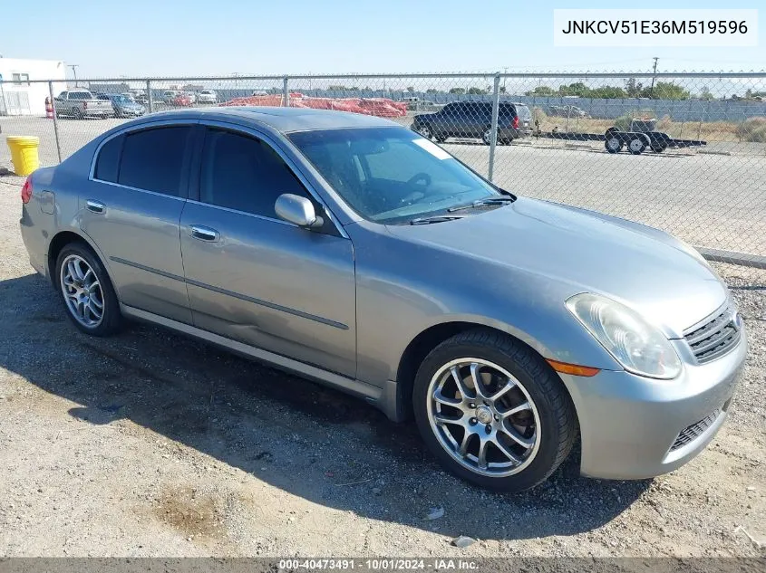 2006 Infiniti G35 VIN: JNKCV51E36M519596 Lot: 40473491