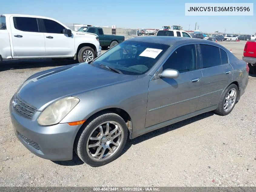 2006 Infiniti G35 VIN: JNKCV51E36M519596 Lot: 40473491