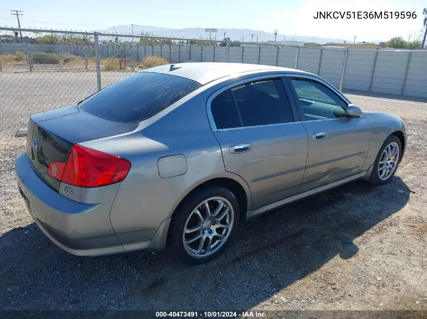 2006 Infiniti G35 VIN: JNKCV51E36M519596 Lot: 40473491