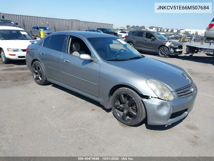 2006 Infiniti G35 VIN: JNKCV51E66M507684 Lot: 40474048