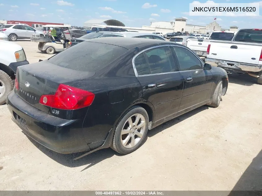 2006 Infiniti G35 VIN: JNKCV51EX6M516520 Lot: 40497862