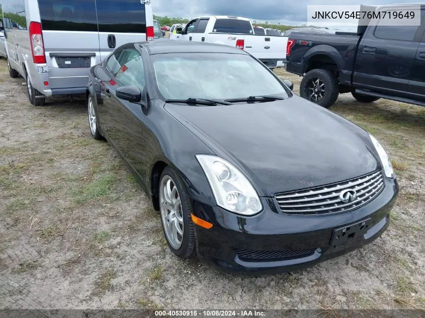 2006 Infiniti G35 VIN: JNKCV54E76M719649 Lot: 40530915