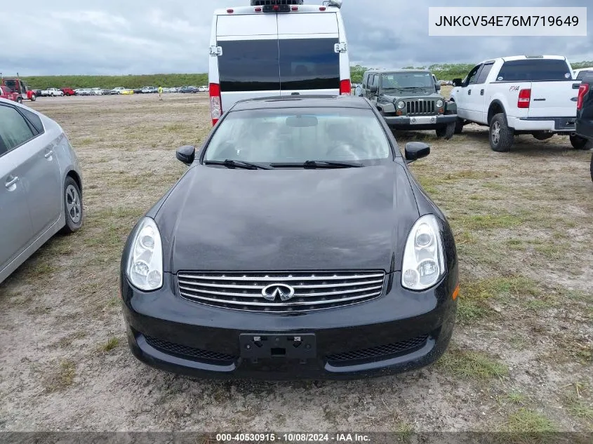 2006 Infiniti G35 VIN: JNKCV54E76M719649 Lot: 40530915