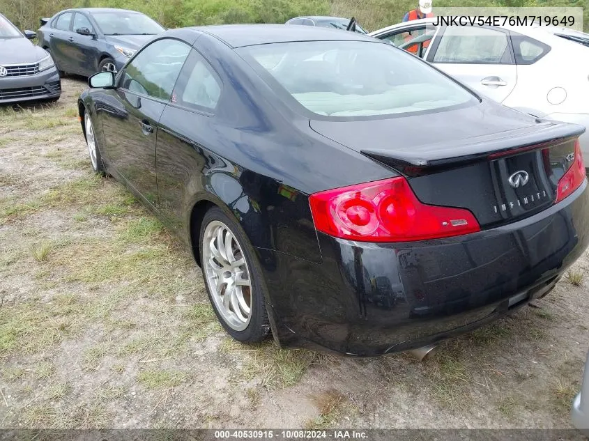 2006 Infiniti G35 VIN: JNKCV54E76M719649 Lot: 40530915