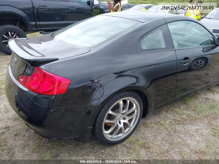 2006 Infiniti G35 VIN: JNKCV54E76M719649 Lot: 40530915