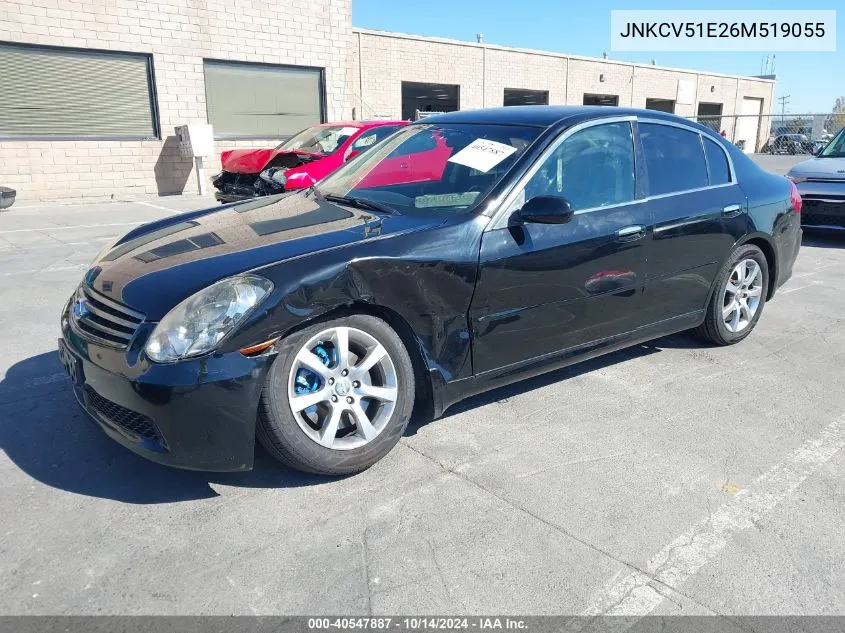 2006 Infiniti G35 VIN: JNKCV51E26M519055 Lot: 40547887