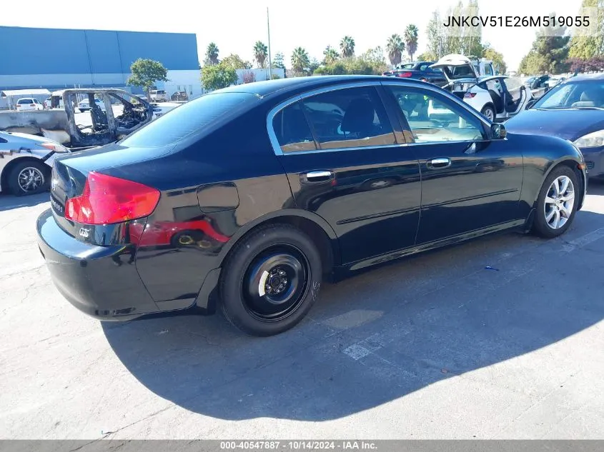 2006 Infiniti G35 VIN: JNKCV51E26M519055 Lot: 40547887