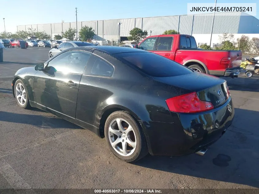 2006 Infiniti G35 VIN: JNKCV54E46M705241 Lot: 40553017