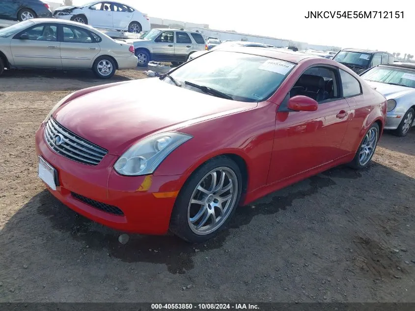 2006 Infiniti G35 VIN: JNKCV54E56M712151 Lot: 40553850