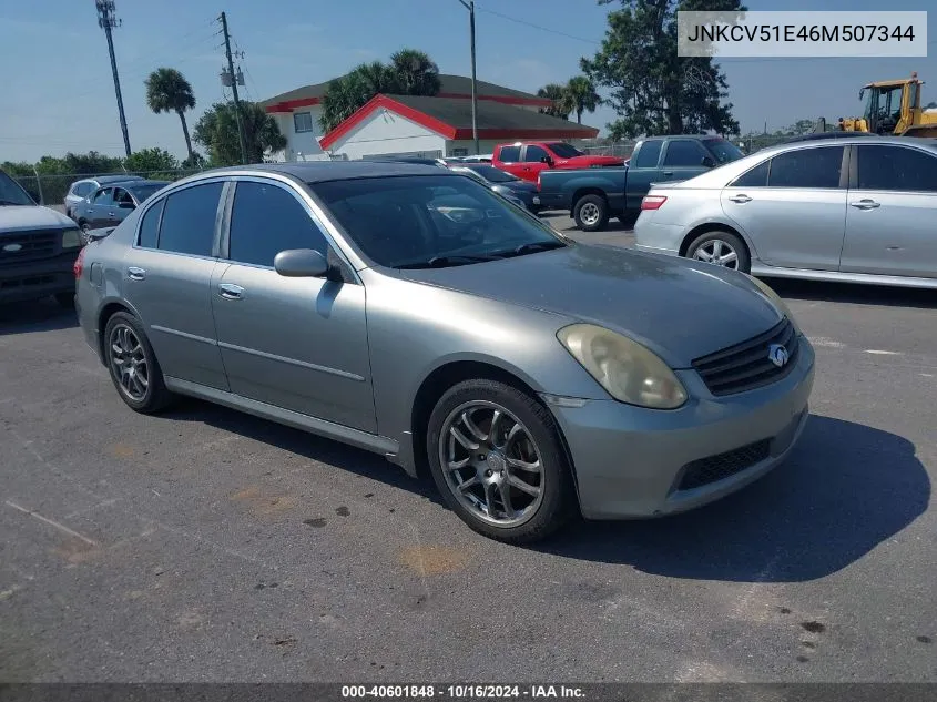 2006 Infiniti G35 VIN: JNKCV51E46M507344 Lot: 40601848