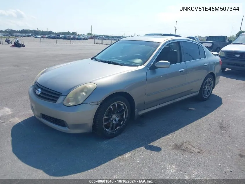 2006 Infiniti G35 VIN: JNKCV51E46M507344 Lot: 40601848