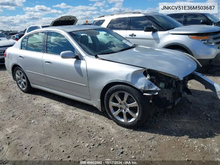 2006 Infiniti G35 VIN: JNKCV51E36M503687 Lot: 40602562