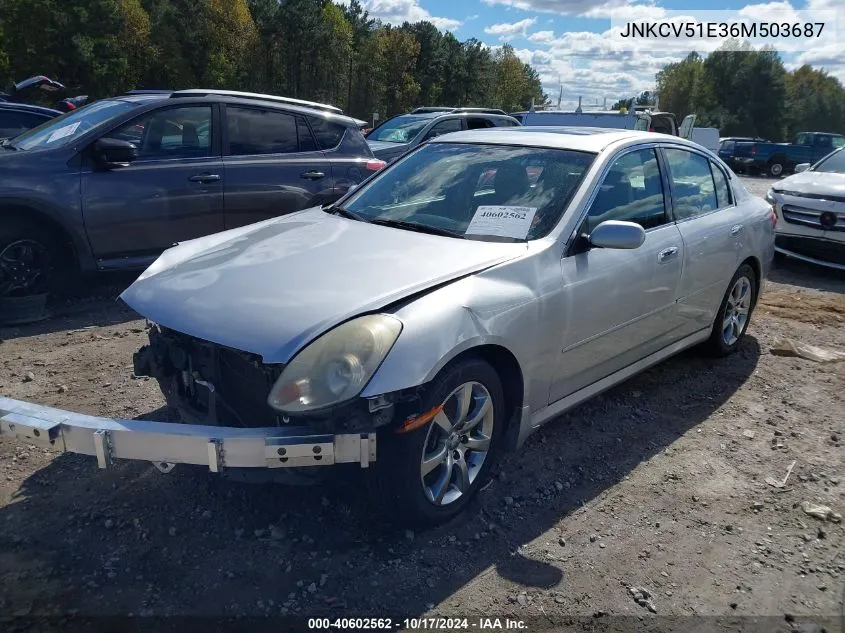 2006 Infiniti G35 VIN: JNKCV51E36M503687 Lot: 40602562