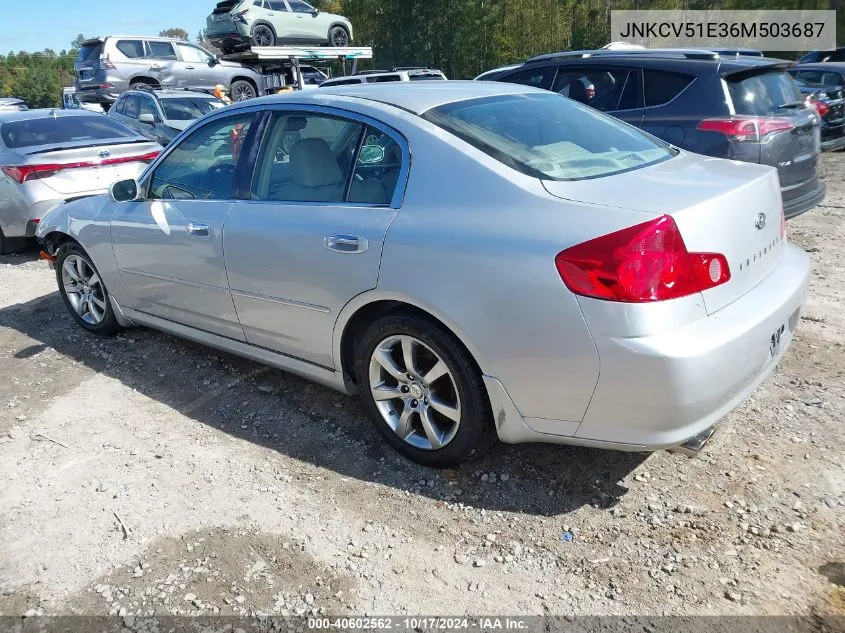 2006 Infiniti G35 VIN: JNKCV51E36M503687 Lot: 40602562