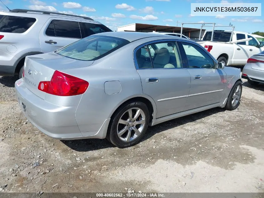 2006 Infiniti G35 VIN: JNKCV51E36M503687 Lot: 40602562