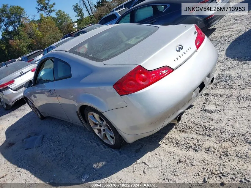 2006 Infiniti G35 VIN: JNKCV54E26M713953 Lot: 40666376