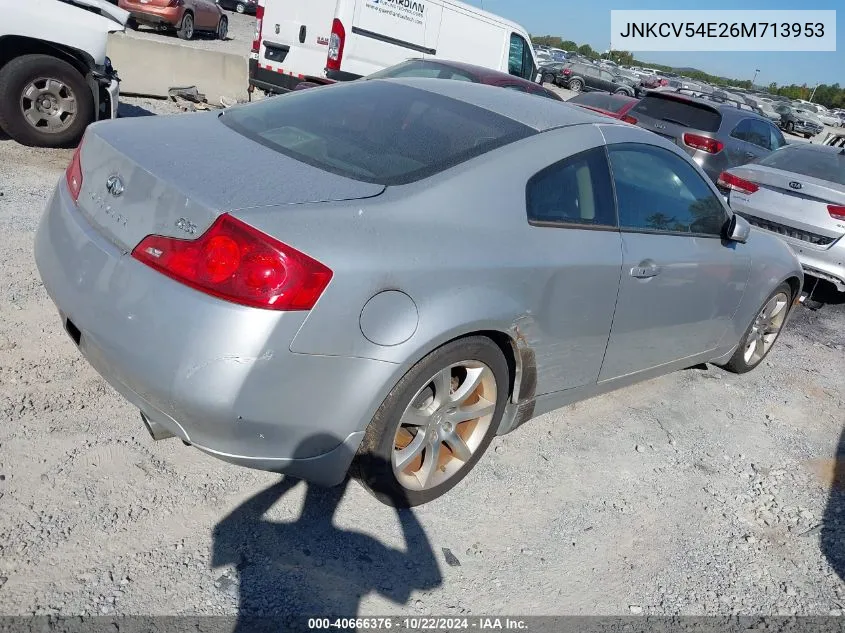 2006 Infiniti G35 VIN: JNKCV54E26M713953 Lot: 40666376