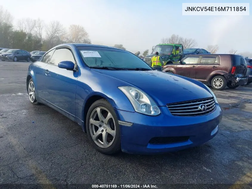 2006 Infiniti G35 VIN: JNKCV54E16M711854 Lot: 40751169