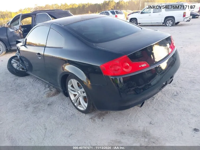 2006 Infiniti G35 VIN: JNKCV54E76M717187 Lot: 40797071