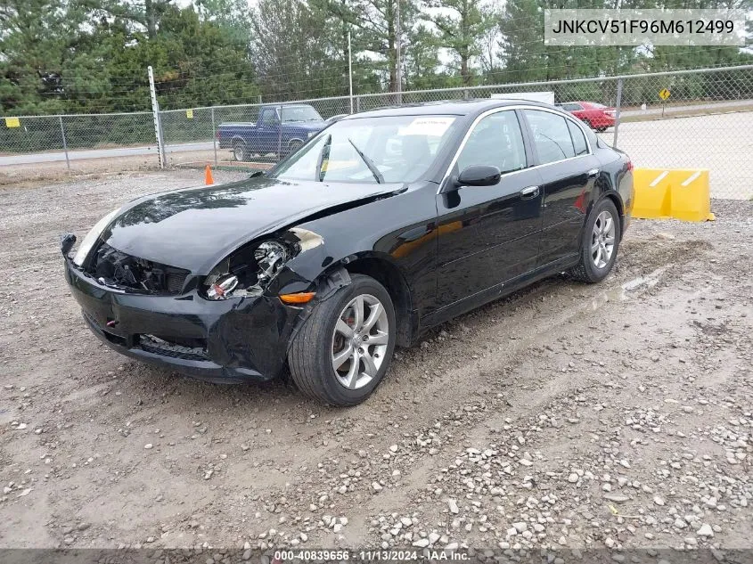 2006 Infiniti G35X VIN: JNKCV51F96M612499 Lot: 40839656