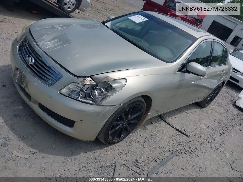 2007 Infiniti G35 Journey VIN: JNKBV61E27M728332 Lot: 39345388