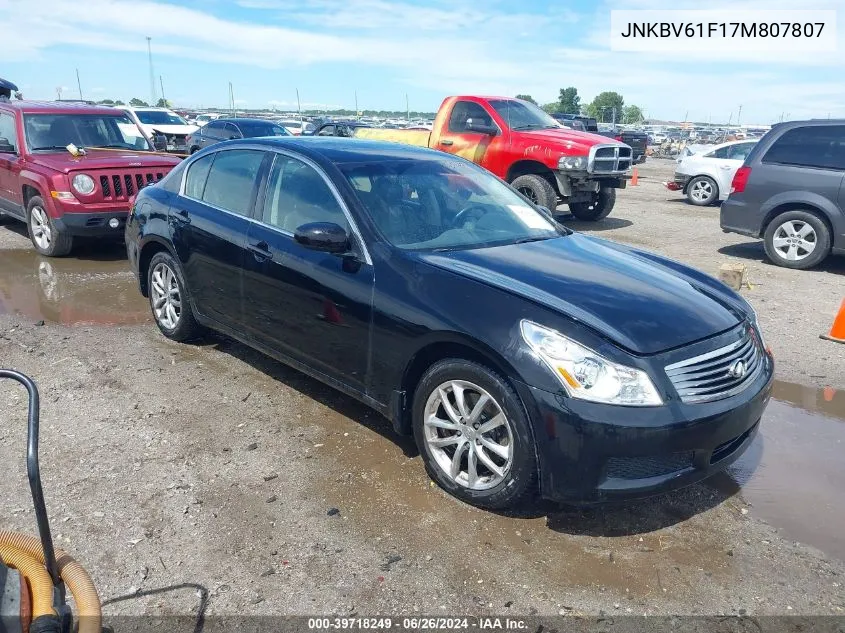 2007 Infiniti G35X VIN: JNKBV61F17M807807 Lot: 39718249