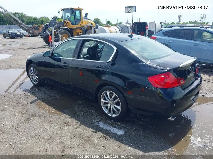 2007 Infiniti G35X VIN: JNKBV61F17M807807 Lot: 39718249