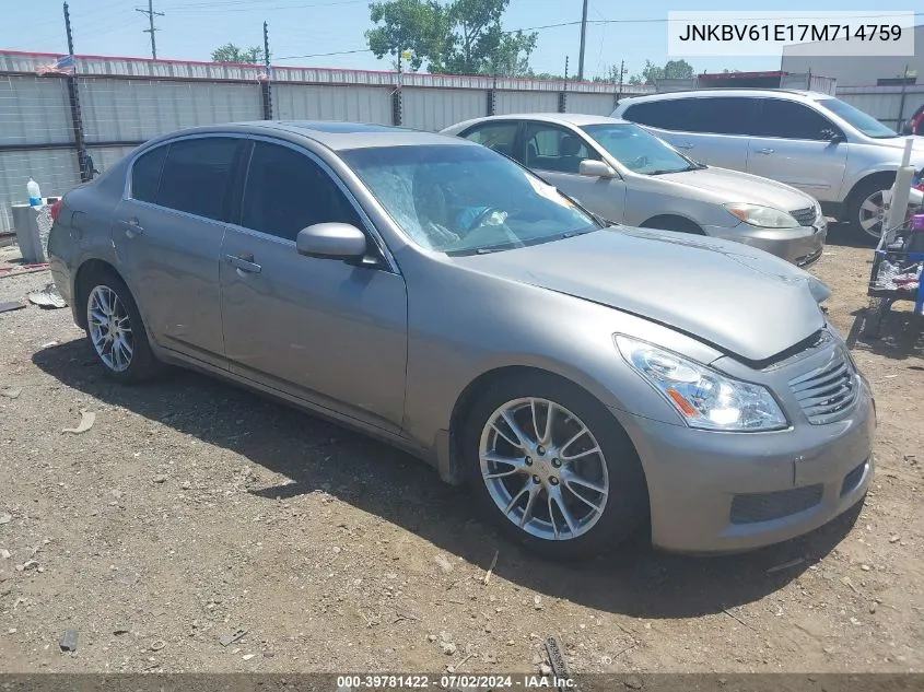 2007 Infiniti G35 Journey VIN: JNKBV61E17M714759 Lot: 39781422