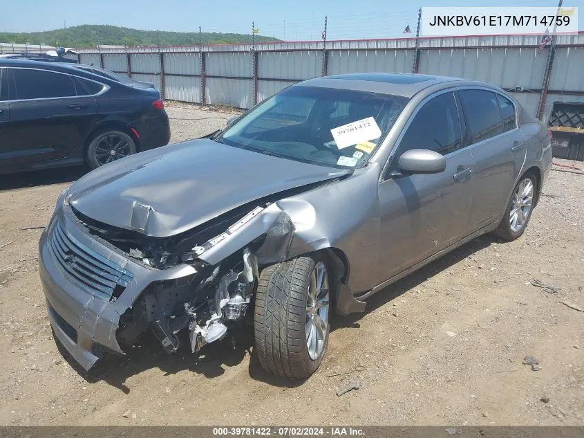 2007 Infiniti G35 Journey VIN: JNKBV61E17M714759 Lot: 39781422