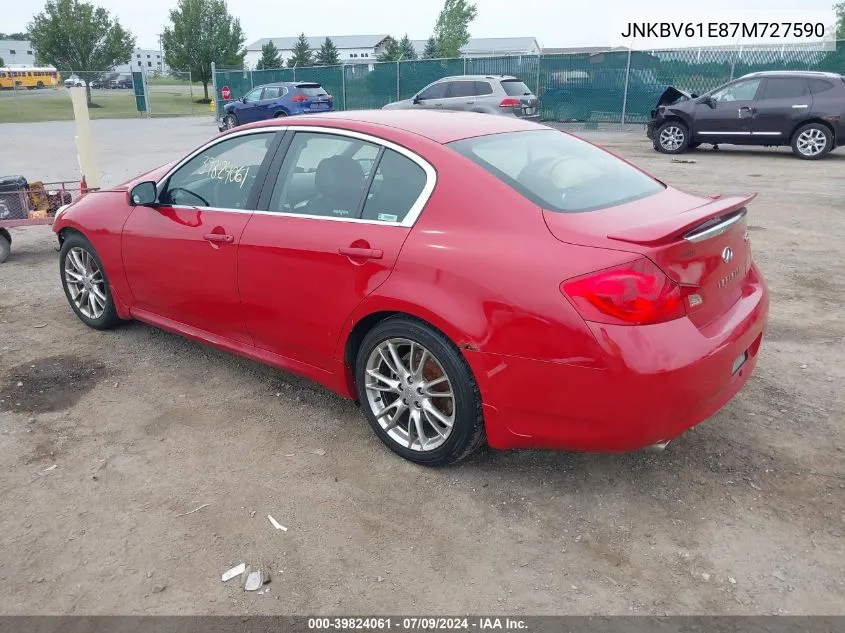 2007 Infiniti G35 Sport VIN: JNKBV61E87M727590 Lot: 39824061