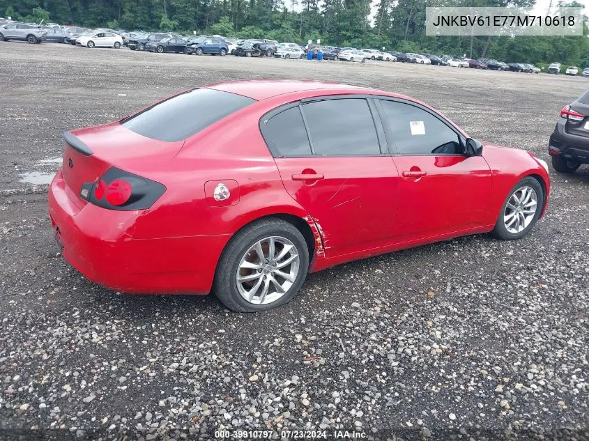 2007 Infiniti G35 Journey VIN: JNKBV61E77M710618 Lot: 39910797