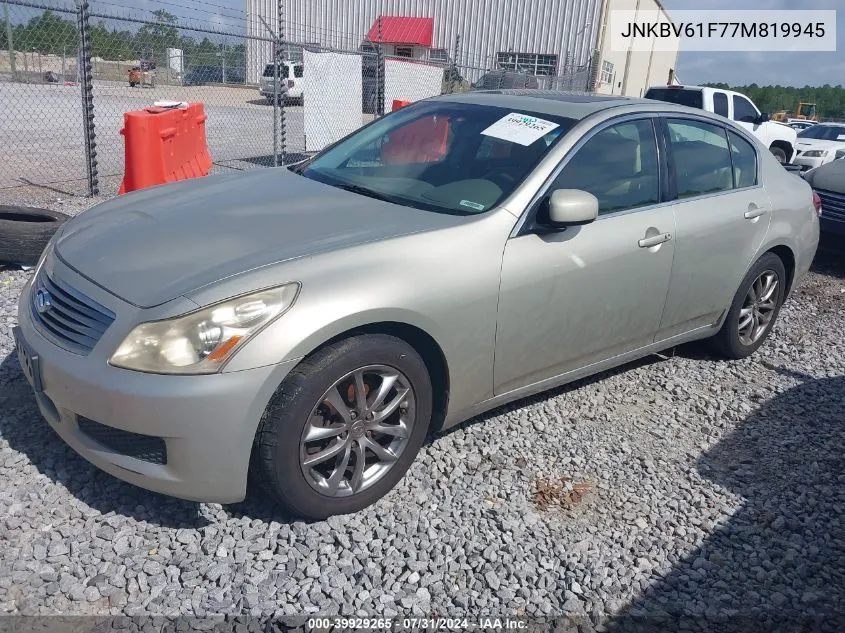 JNKBV61F77M819945 2007 Infiniti G35X