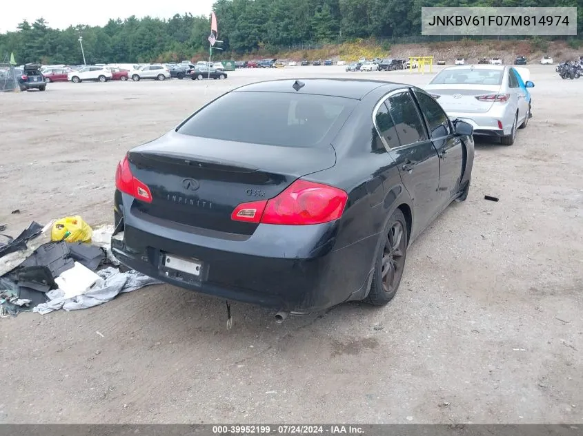 2007 Infiniti G35X VIN: JNKBV61F07M814974 Lot: 39952199