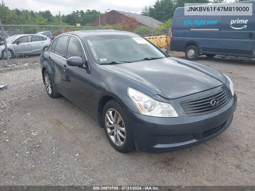 2007 Infiniti G35X VIN: JNKBV61F47M819000 Lot: 39970189