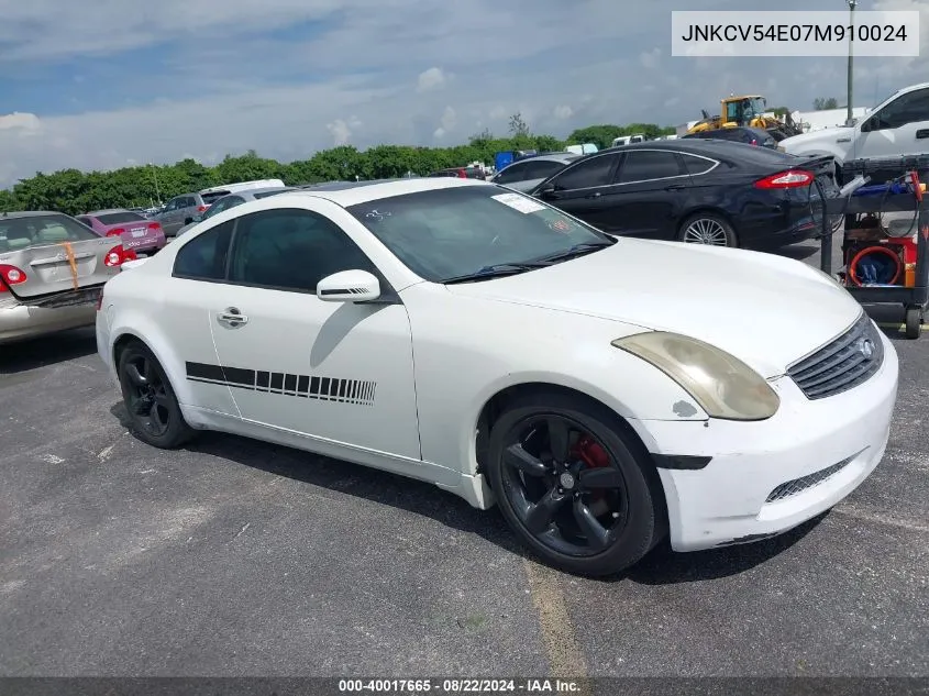 2007 Infiniti G35 VIN: JNKCV54E07M910024 Lot: 40017665