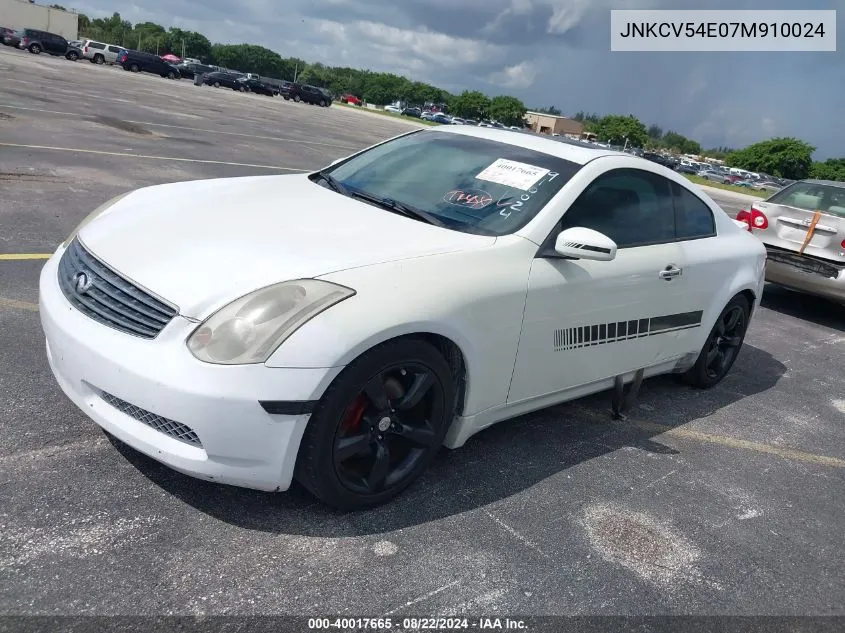 2007 Infiniti G35 VIN: JNKCV54E07M910024 Lot: 40017665