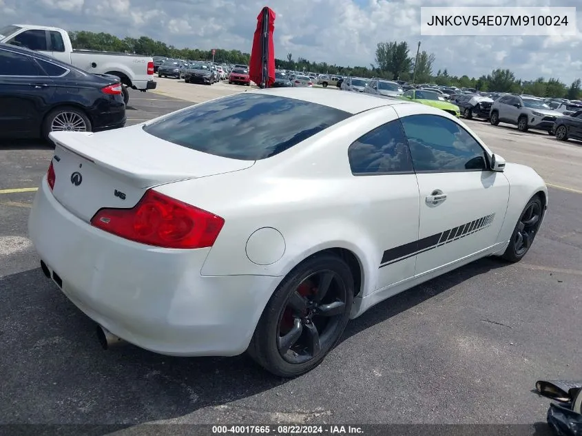 2007 Infiniti G35 VIN: JNKCV54E07M910024 Lot: 40017665