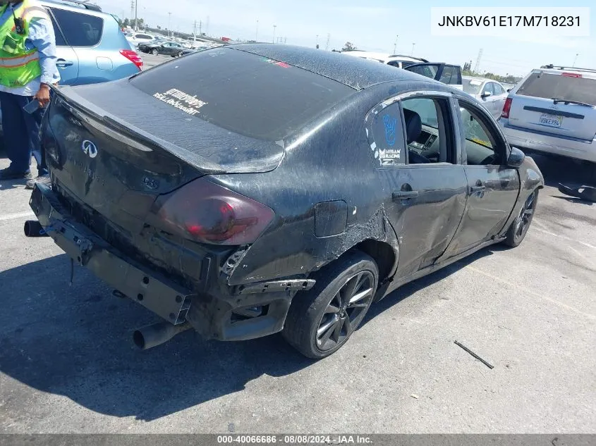 2007 Infiniti G35 VIN: JNKBV61E17M718231 Lot: 40066686