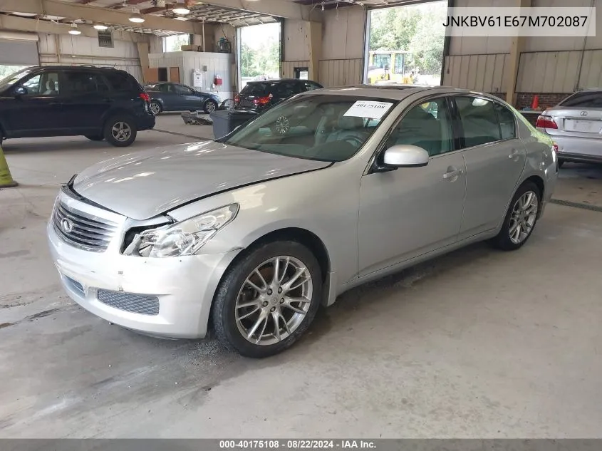 2007 Infiniti G35 Journey VIN: JNKBV61E67M702087 Lot: 40175108