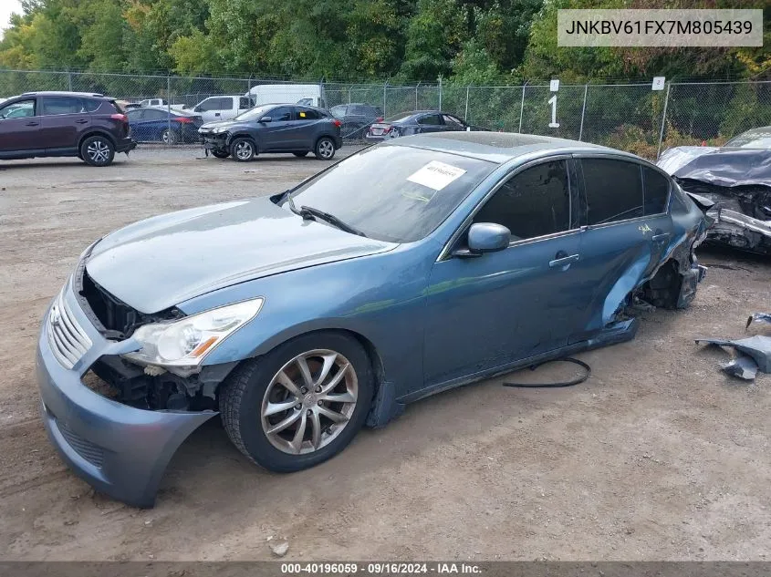 2007 Infiniti G35X VIN: JNKBV61FX7M805439 Lot: 40196059