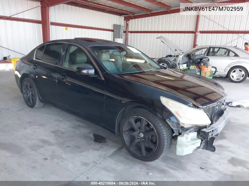 2007 Infiniti G35 Journey VIN: JNKBV61E47M702959 Lot: 40210684