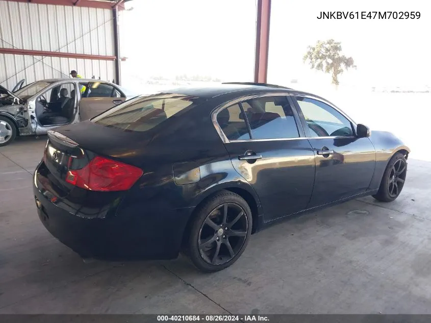 2007 Infiniti G35 Journey VIN: JNKBV61E47M702959 Lot: 40210684