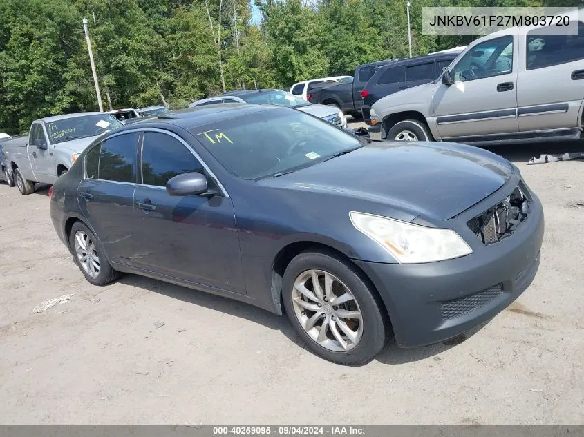 2007 Infiniti G35X VIN: JNKBV61F27M803720 Lot: 40259095