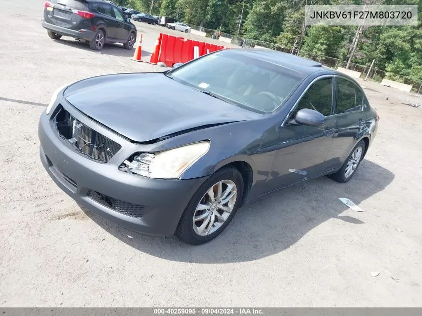 2007 Infiniti G35X VIN: JNKBV61F27M803720 Lot: 40259095