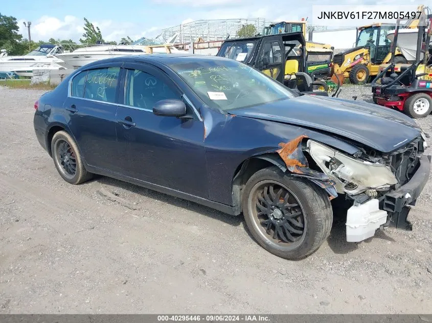 2007 Infiniti G35X VIN: JNKBV61F27M805497 Lot: 40295446